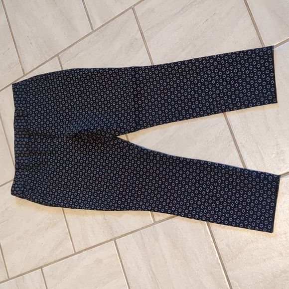 Loft Marisa Skinny Geometric Printed Slash Front Back Welt Pocket Pants 6P - Picture 1 of 13